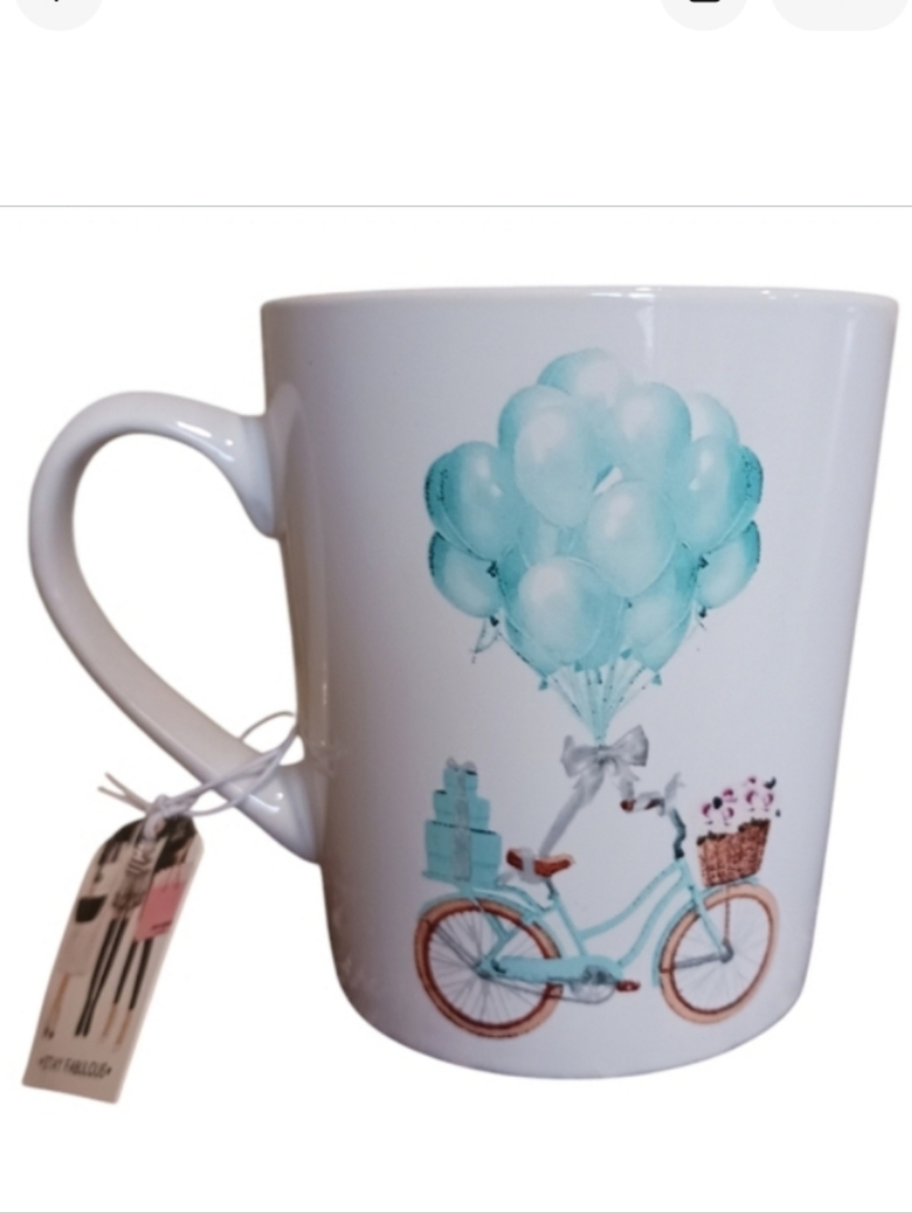 (2) Amanda Greenwood Luxury Homage Mugs Fashionista Bicycle Balloons - Picture 3 of 11